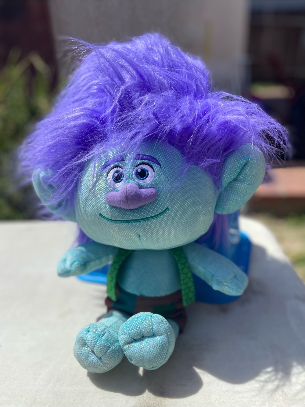 DreamWorks Plush Branch Troll Doll in Purple and Teal